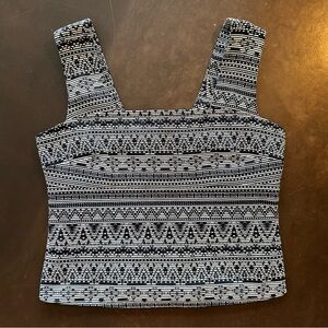 Periphery- medium aztek print cropped top made in Canada